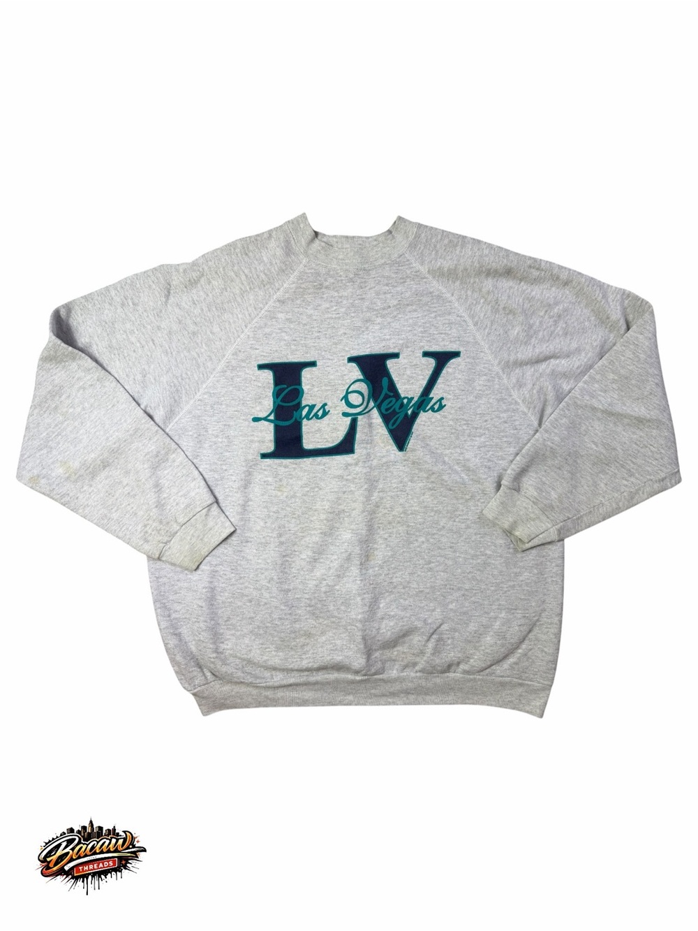 Vintage 1994 Las Vegas‎ LV Brittania Gray Crewneck Pullover Sweatshirt